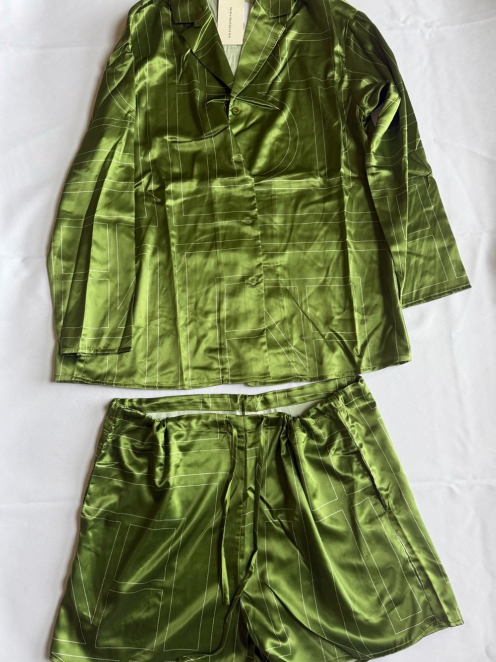 Women’s Silky Green  Set - Satin Two-Piece